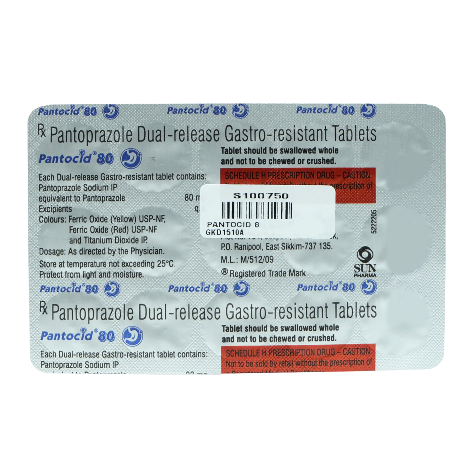 Pantocid 80 mg Tablet 15's, Pack of 15 TABLETS Pantocid 80 mg Tablet 15's, Pack of 15 TABLETS