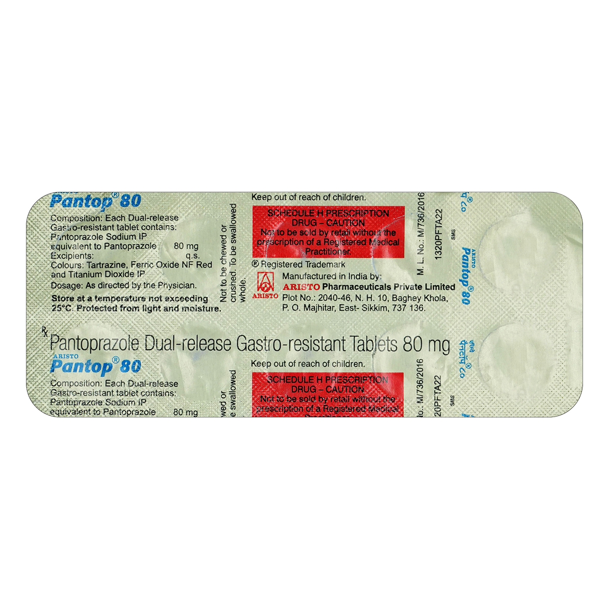 Pantop 80 mg Tablet 10's, Pack of 10 TabletS Pantop 80 mg Tablet 10's, Pack of 10 TabletS