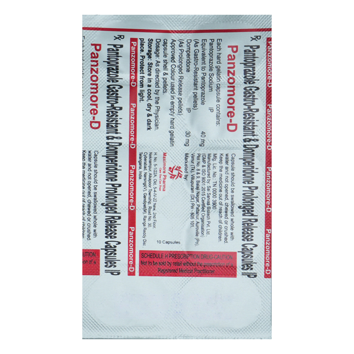Panzomore-D Capsule 10's, Pack of 10 Panzomore-D Capsule 10's, Pack of 10