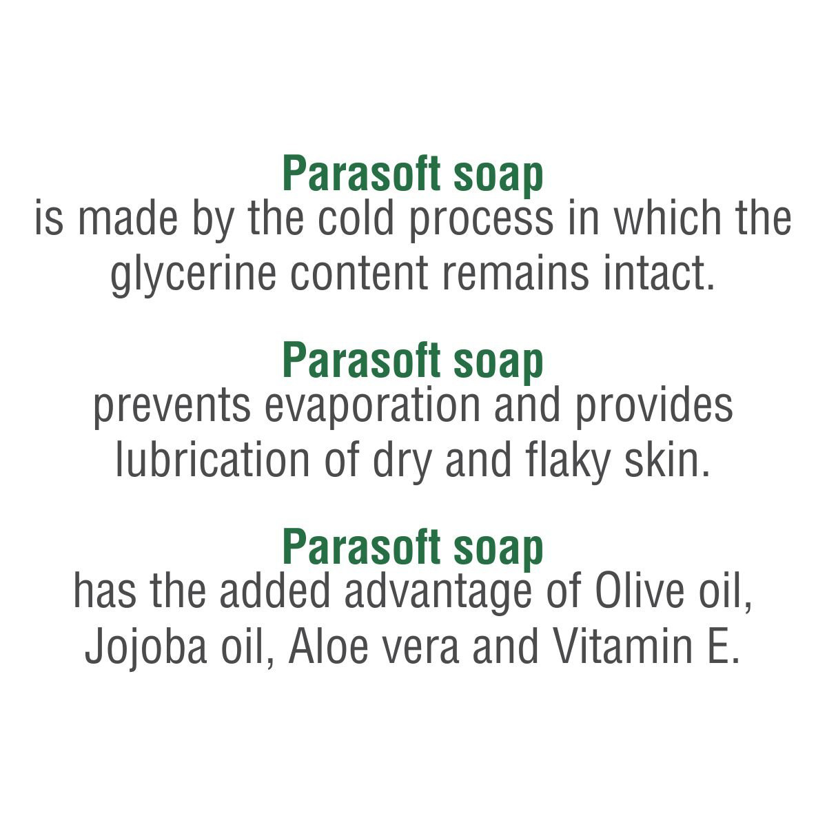 Parasoft Soap 100 gm | Enriched Glycerin, Aloe Vera, Olive Oil, Jojoba Oil & Vitamin E | Hydrates & Nourishes Dry Skin | For Dry & Wrinkled Skin, Pack of 1 Parasoft Soap 100 gm | Enriched Glycerin, Aloe Vera, Olive Oil, Jojoba Oil & Vitamin E | Hydrates & Nourishes Dry Skin | For Dry & Wrinkled Skin, Pack of 1