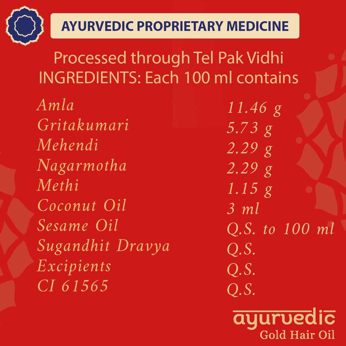 Parachute Advansed Ayurvedic Gold Hair Oil, 200ml, Pack of 1 Parachute Advansed Ayurvedic Gold Hair Oil, 200ml, Pack of 1