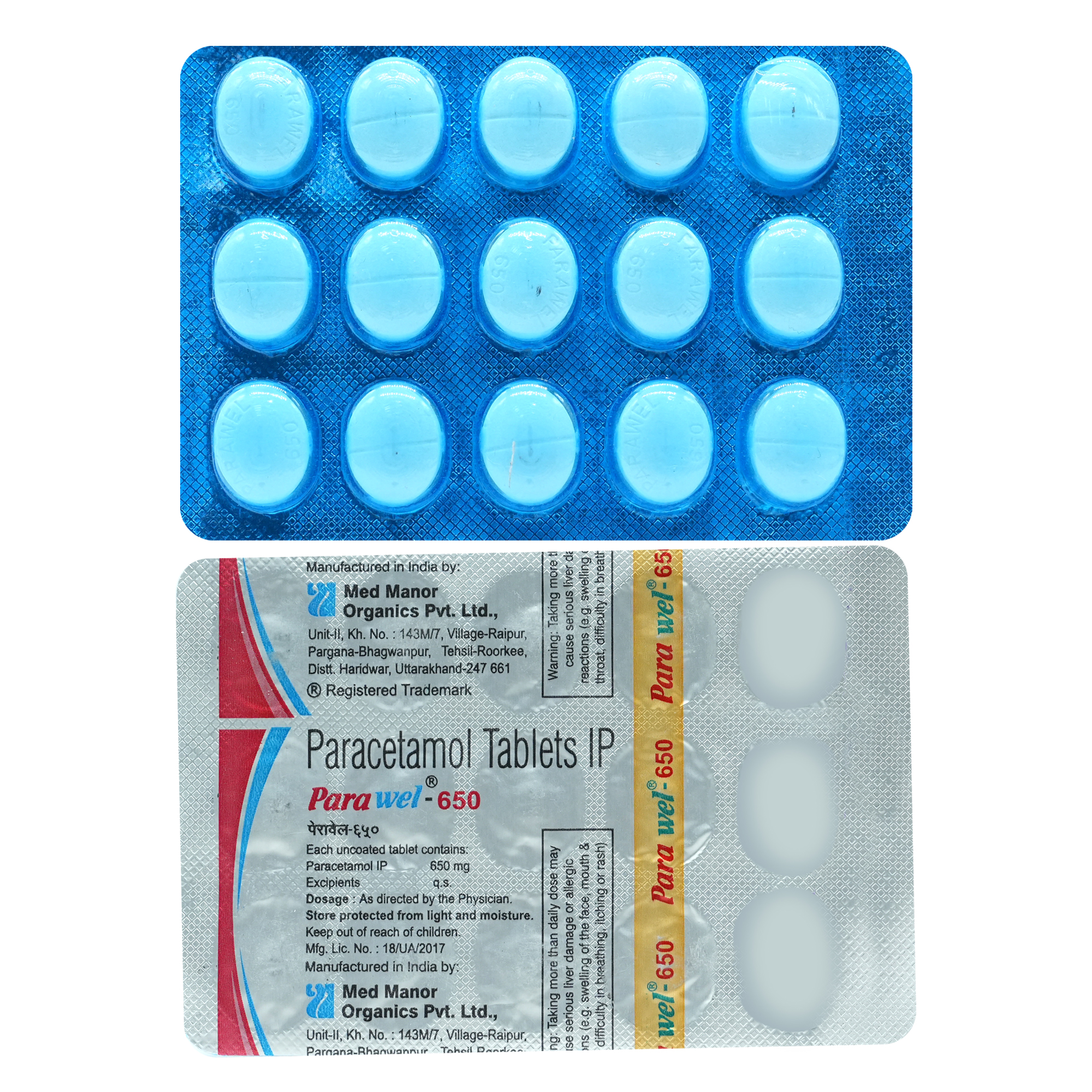 Parawel-650 mg Tablet 15's, Pack of 15 TABLETS Parawel-650 mg Tablet 15's, Pack of 15 TABLETS
