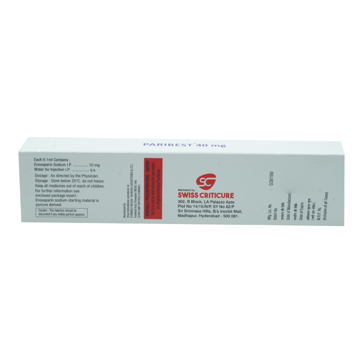Paribest 40Mg/0.4Ml Inj Pfs, Pack of 1 INJECTION Paribest 40Mg/0.4Ml Inj Pfs, Pack of 1 INJECTION