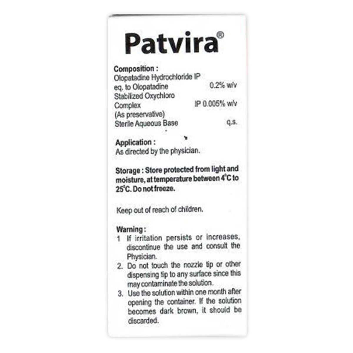 Patvira Eye Drops 3 ml, Pack of 1 Eye Drops Patvira Eye Drops 3 ml, Pack of 1 Eye Drops