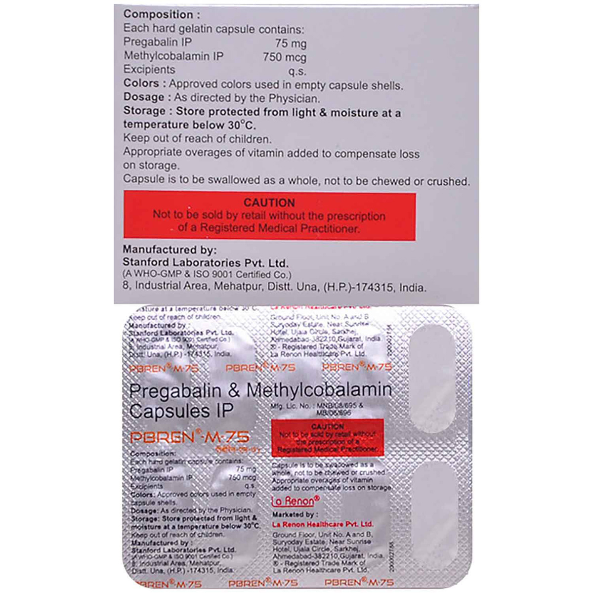 PBREN M 75 Capsule 10's, Pack of 10 PBREN M 75 Capsule 10's, Pack of 10