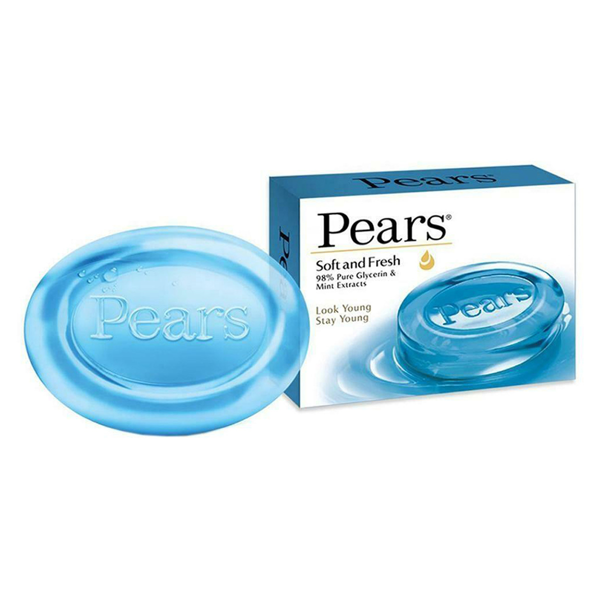 Pears Soft & Fresh Soap 125 gm | 98% Pure Glycerin & Mint Extract | Keeps Skin Refreshed & Moisturised During Harsh Summer, Pack of 1 Pears Soft & Fresh Soap 125 gm | 98% Pure Glycerin & Mint Extract | Keeps Skin Refreshed & Moisturised During Harsh Summer, Pack of 1