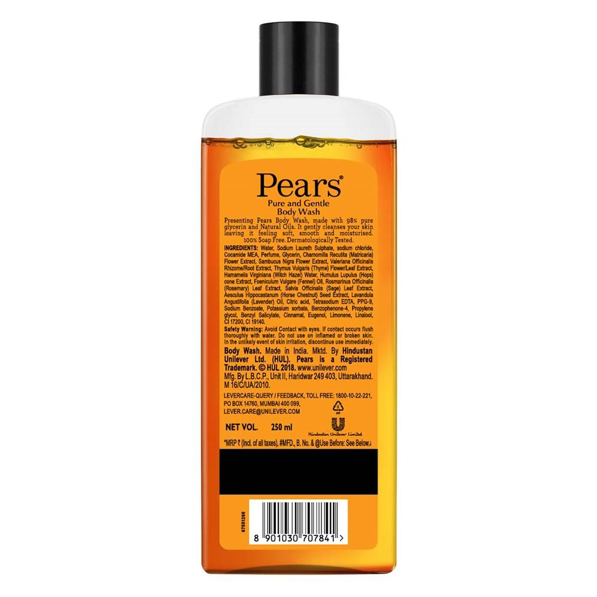 Pears Pure & Gentle Body Wash | 98% Pure Glycerin & Natural Oils | For Soft, Smooth & Moisturised Skin | Soap Free, Pack of 1 Pears Pure & Gentle Body Wash | 98% Pure Glycerin & Natural Oils | For Soft, Smooth & Moisturised Skin | Soap Free, Pack of 1