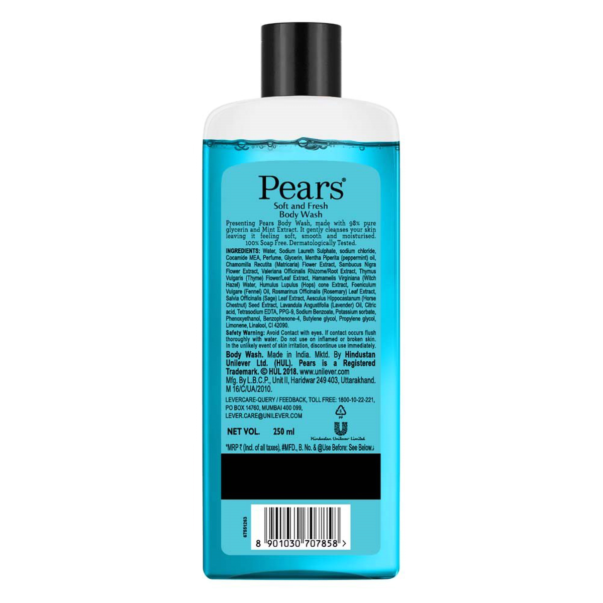 Pears Soft & Fresh Body Wash 250 ml | 98% Glycerin & Mint Extract | Gently Cleanses Skin | Soap Free, Pack of 1 Pears Soft & Fresh Body Wash 250 ml | 98% Glycerin & Mint Extract | Gently Cleanses Skin | Soap Free, Pack of 1