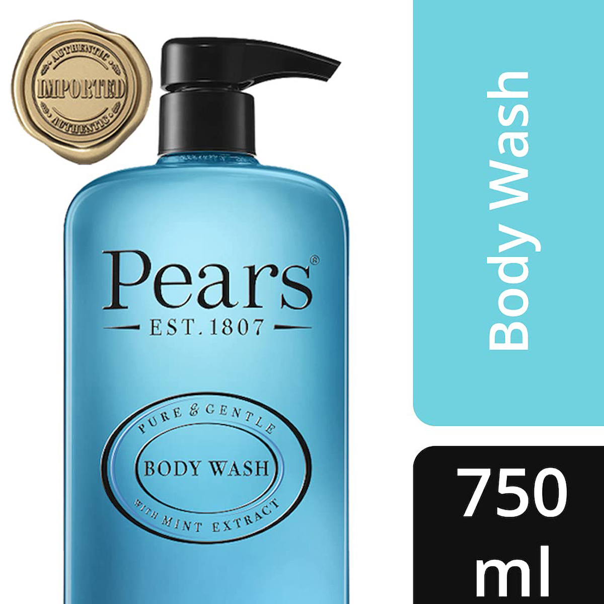 Pears Pure & Gentle Body Wash With Mint Extract 750 ml | WIth Natural Oils | Gentle Skin Cleansing | For Soft & Glowing Skin | Soap Free, Pack of 1 Pears Pure & Gentle Body Wash With Mint Extract 750 ml | WIth Natural Oils | Gentle Skin Cleansing | For Soft & Glowing Skin | Soap Free, Pack of 1