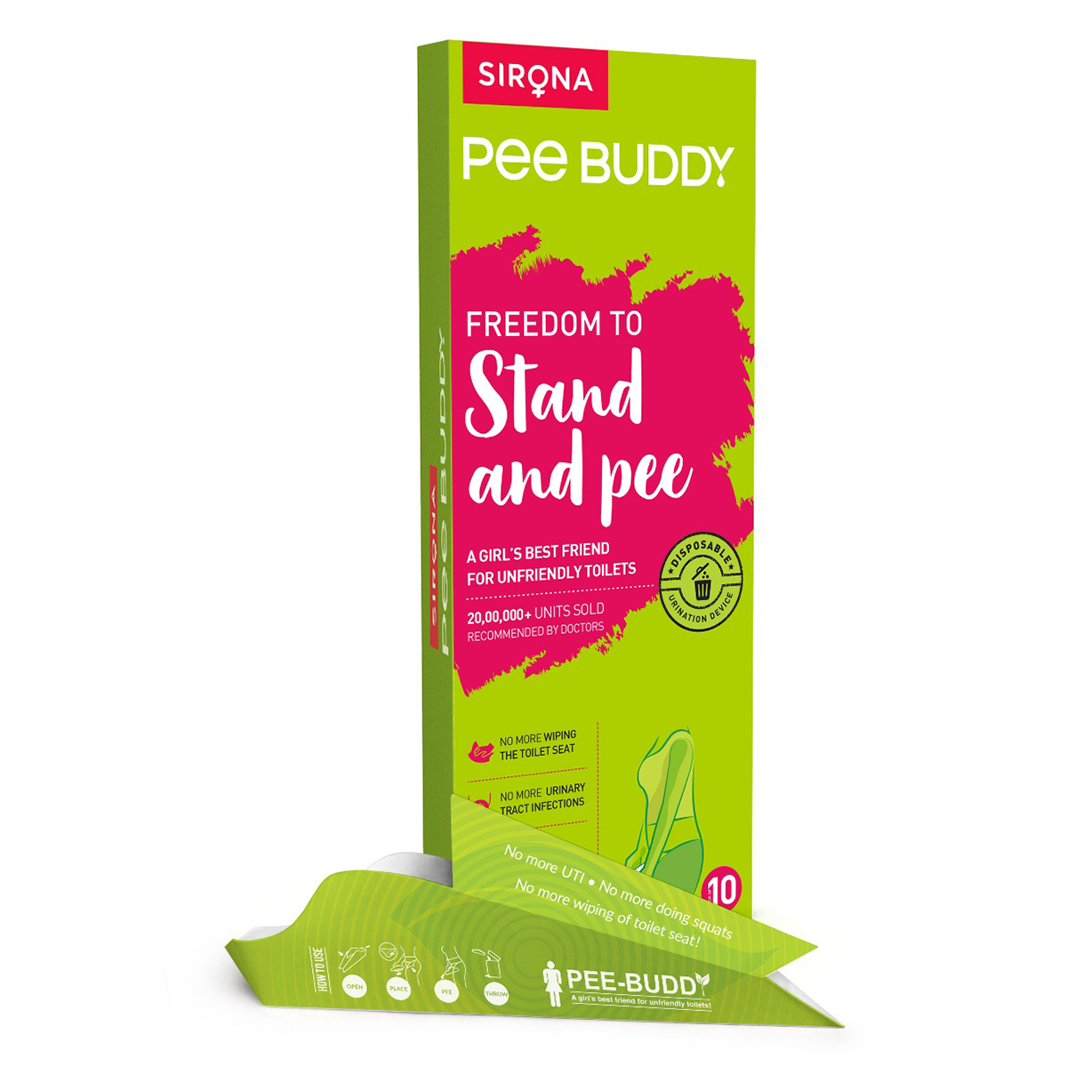 PeeBuddy Freedom to Stand and Pee Disposable Urination Device for Women, 10 Count, Pack of 1 PeeBuddy Freedom to Stand and Pee Disposable Urination Device for Women, 10 Count, Pack of 1