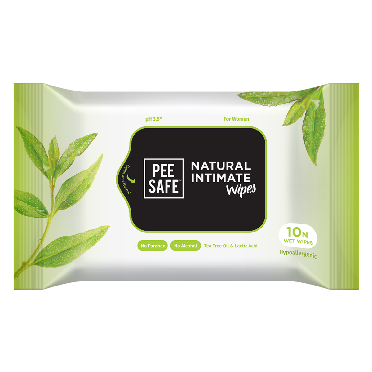 Pee Safe Natural Intimate Wipes, 10 Count, Pack of 1 Pee Safe Natural Intimate Wipes, 10 Count, Pack of 1