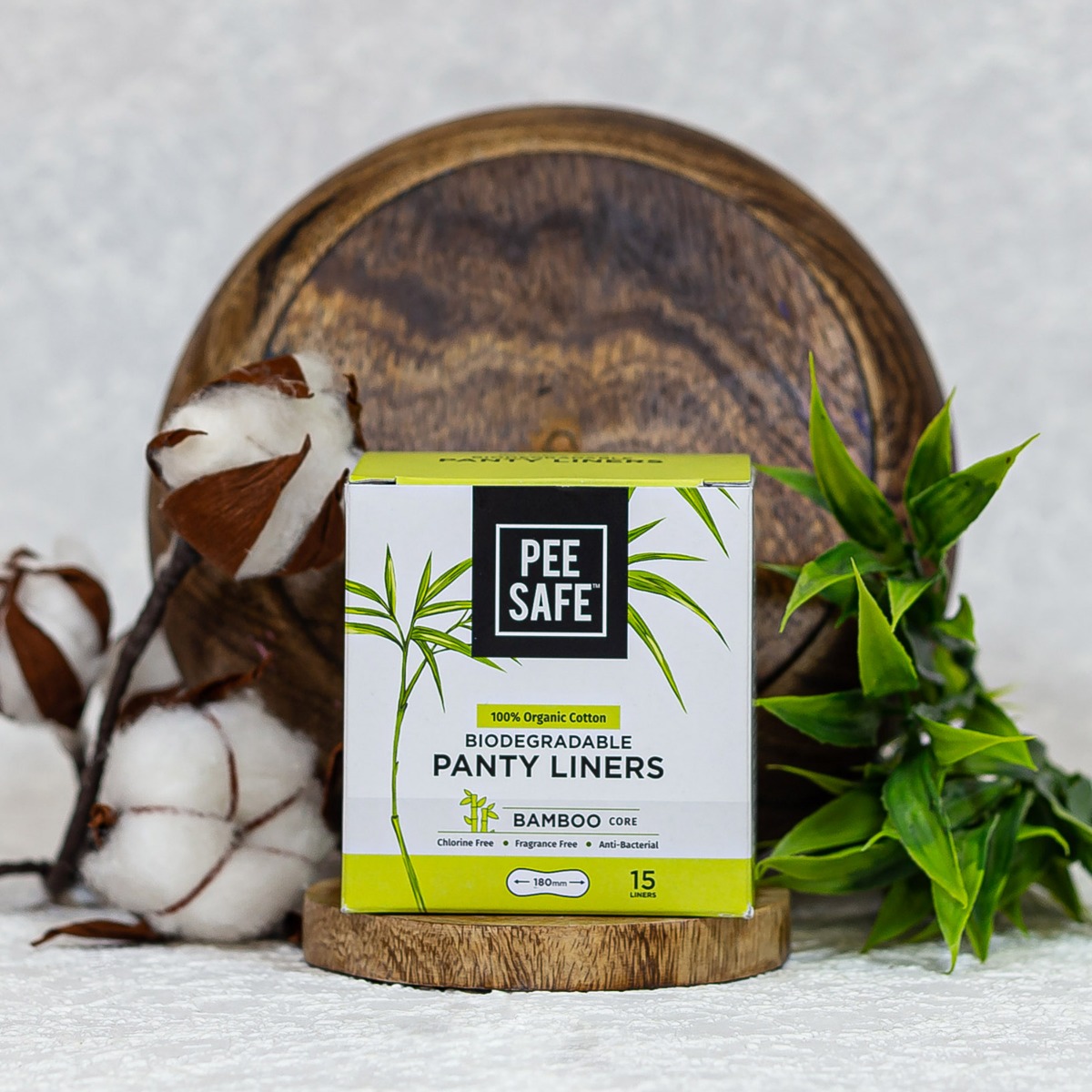 Pee Safe 100% Organic Cotton Biodegradable Panty Liners, 15 Count, Pack of 1 Pee Safe 100% Organic Cotton Biodegradable Panty Liners, 15 Count, Pack of 1