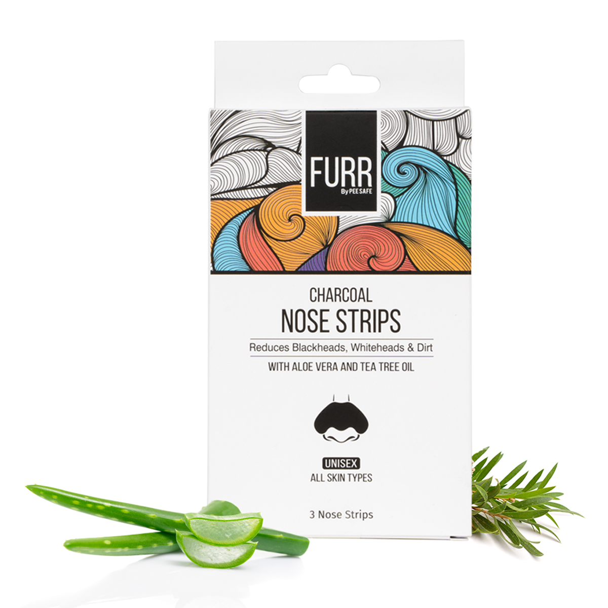 FURR by Pee Safe Charcoal Nose Strips 3 Count | With Aloe Vera & Tea Tree Oil | Reduces Blackheads, Whiteheads, Oil & Dirt | Unisex | For All Skin Type, Pack of 1 FURR by Pee Safe Charcoal Nose Strips 3 Count | With Aloe Vera & Tea Tree Oil | Reduces Blackheads, Whiteheads, Oil & Dirt | Unisex | For All Skin Type, Pack of 1
