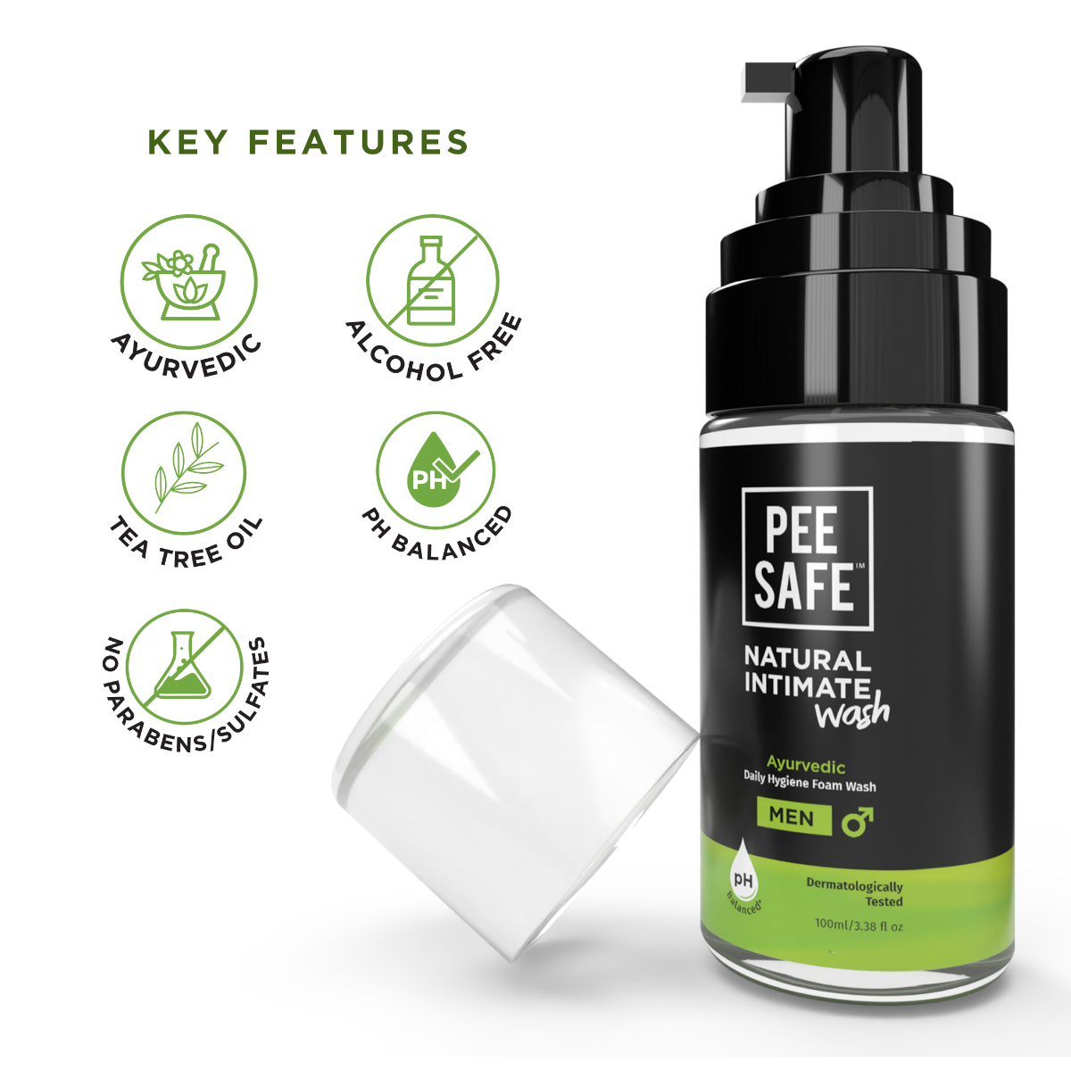 Pee Safe Natural Intimate Wash for Men, 100 ml, Pack of 1 Pee Safe Natural Intimate Wash for Men, 100 ml, Pack of 1
