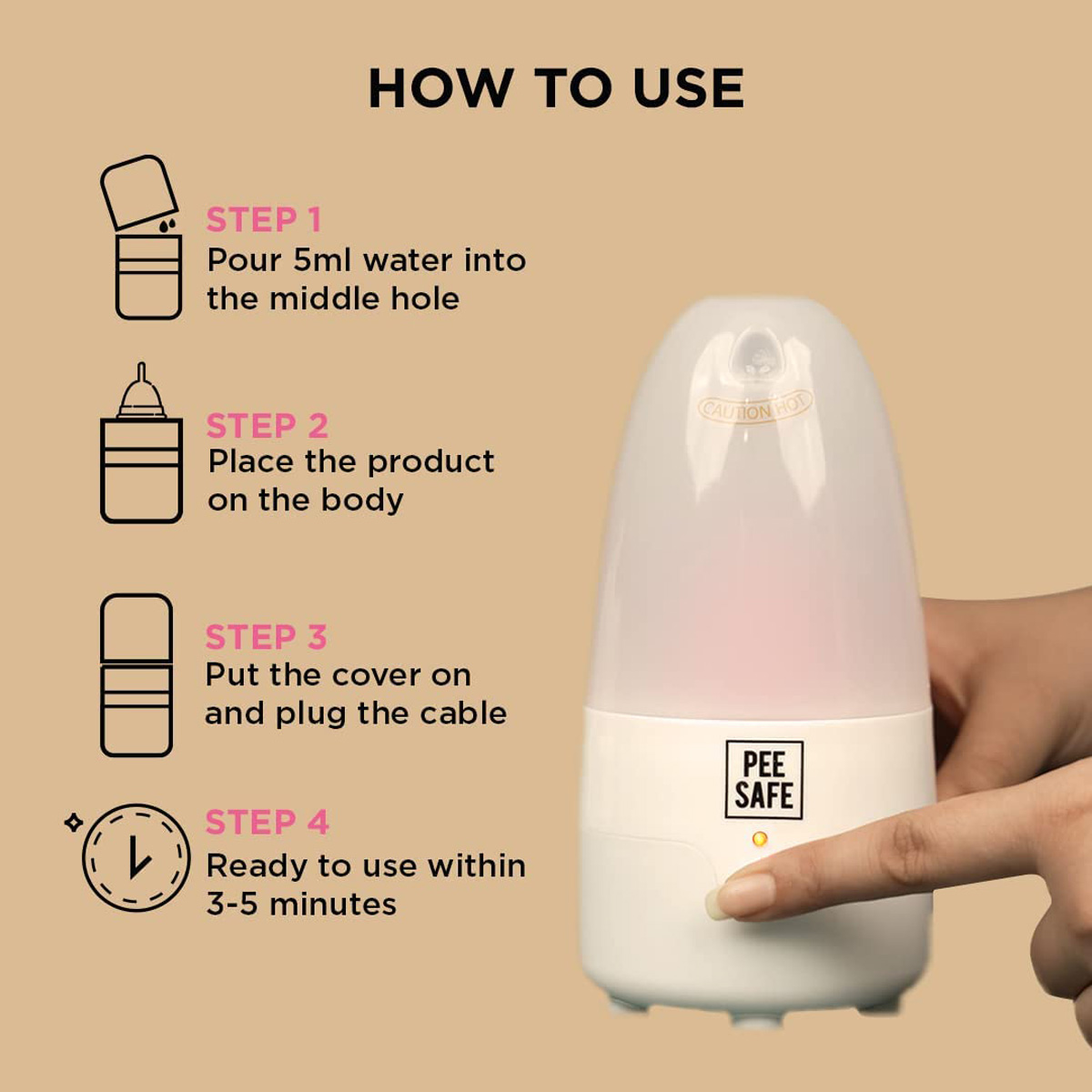 Pee Safe Menstrual Cup Steam Sterilizer, 1 Count, Pack of 1 Pee Safe Menstrual Cup Steam Sterilizer, 1 Count, Pack of 1