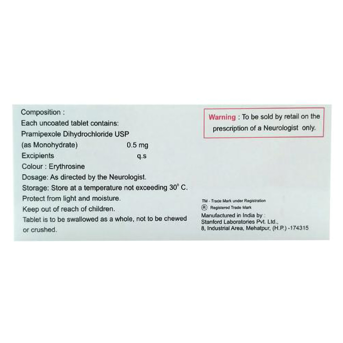 Pexopram 0.5 mg Tablet 10's, Pack of 10 TABLETS Pexopram 0.5 mg Tablet 10's, Pack of 10 TABLETS