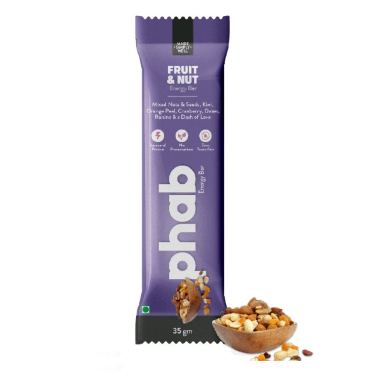 Phab Fruit & Nut Energy Bar, 35 gm, Pack of 1 Phab Fruit & Nut Energy Bar, 35 gm, Pack of 1