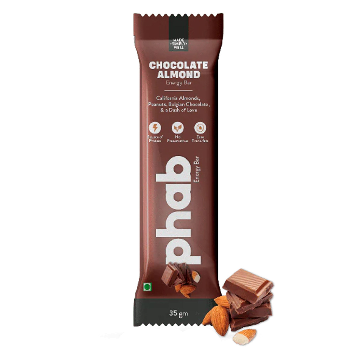 Phab Chocolate Almond Energy Bar, 35 gm Phab Chocolate Almond Energy Bar, 35 gm