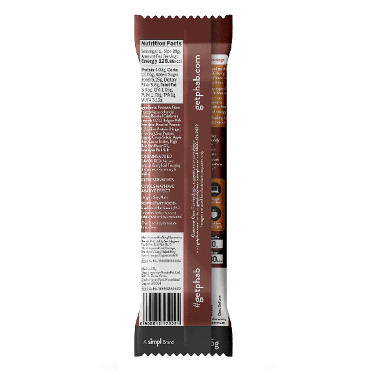 Phab Chocolate Almond Energy Bar, 35 gm Phab Chocolate Almond Energy Bar, 35 gm