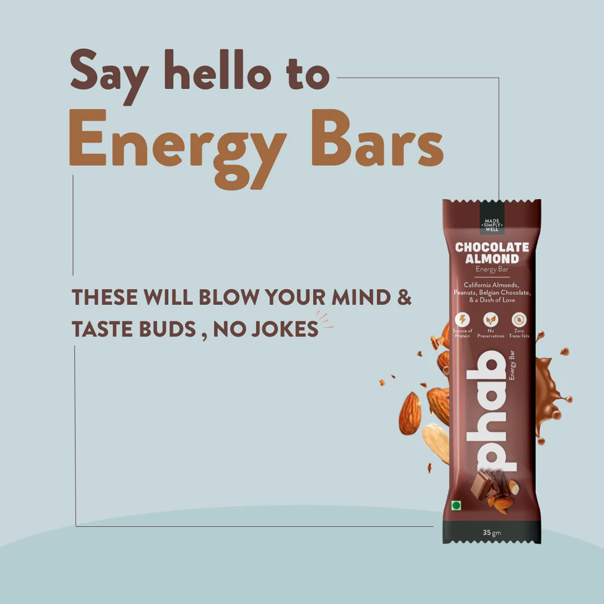 Phab Chocolate Almond Energy Bar, 35 gm Phab Chocolate Almond Energy Bar, 35 gm
