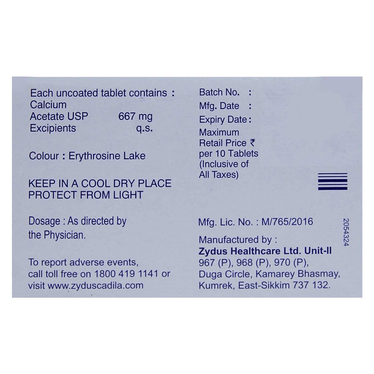 Phostat Tablet 10's, Pack of 10 TABLETS Phostat Tablet 10's, Pack of 10 TABLETS