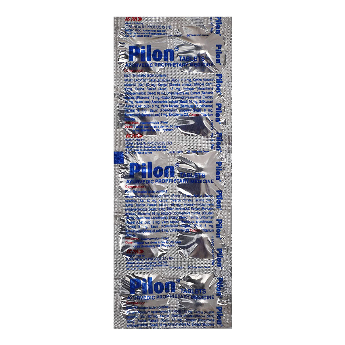 Pilon, 10 Tablets, Pack of 10 Pilon, 10 Tablets, Pack of 10