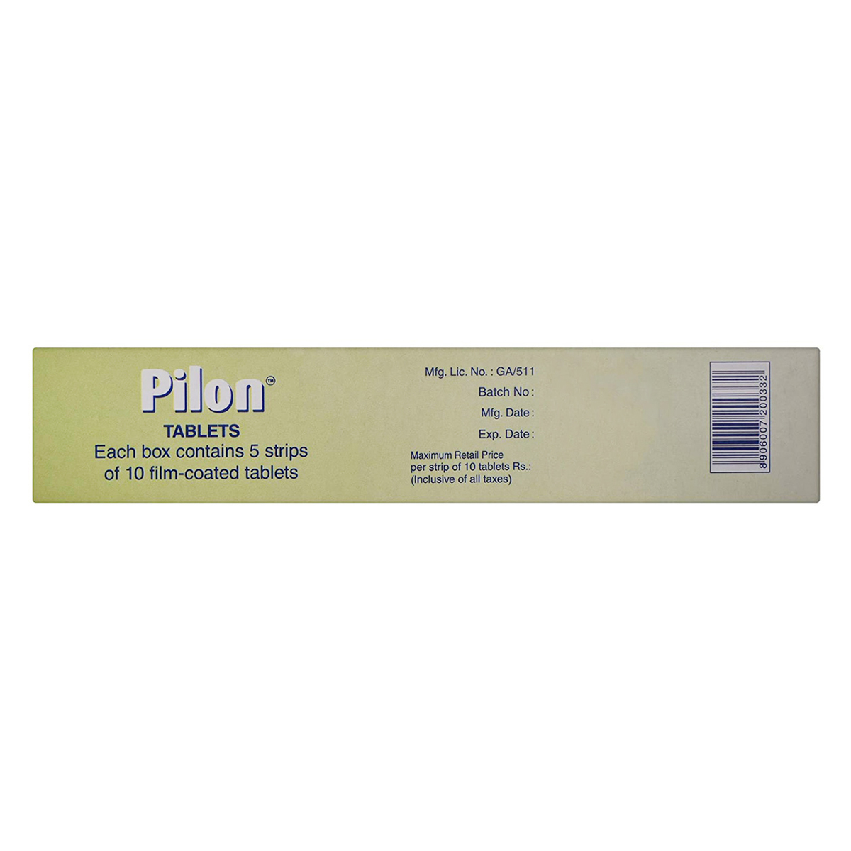 Pilon, 10 Tablets, Pack of 10 Pilon, 10 Tablets, Pack of 10