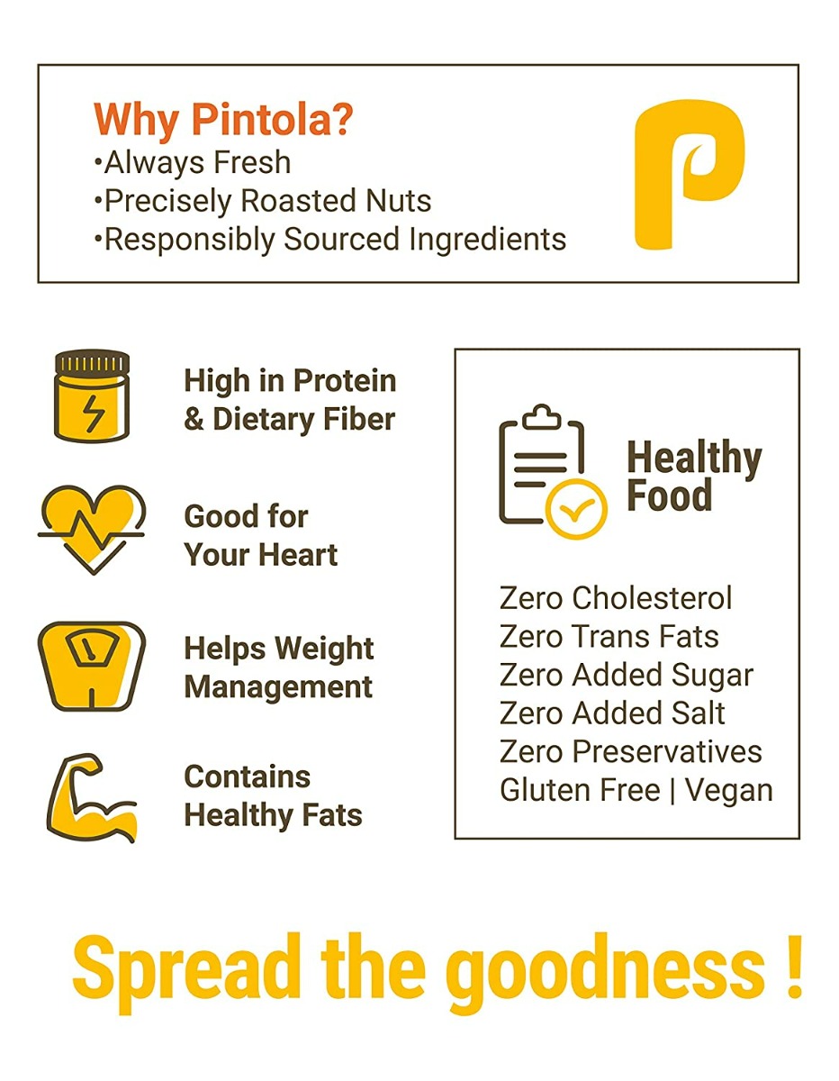 Pintola All Natural Creamy Peanut Butter, 350 gm, Pack of 1 Pintola All Natural Creamy Peanut Butter, 350 gm, Pack of 1