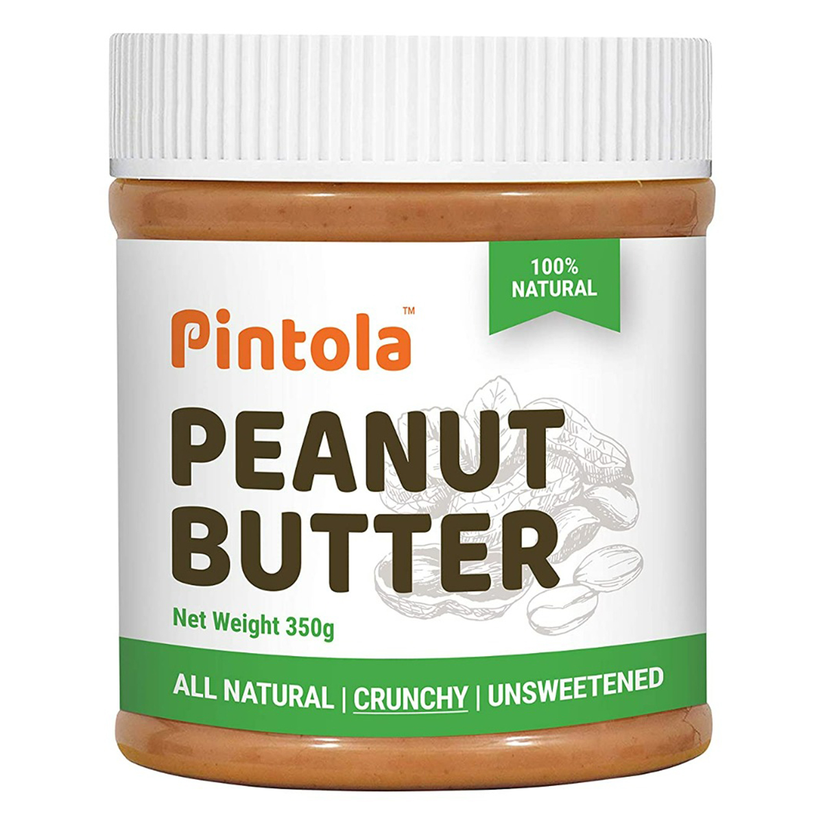 Pintola All Natural Crunchy Peanut Butter, 350 gm, Pack of 1 Pintola All Natural Crunchy Peanut Butter, 350 gm, Pack of 1