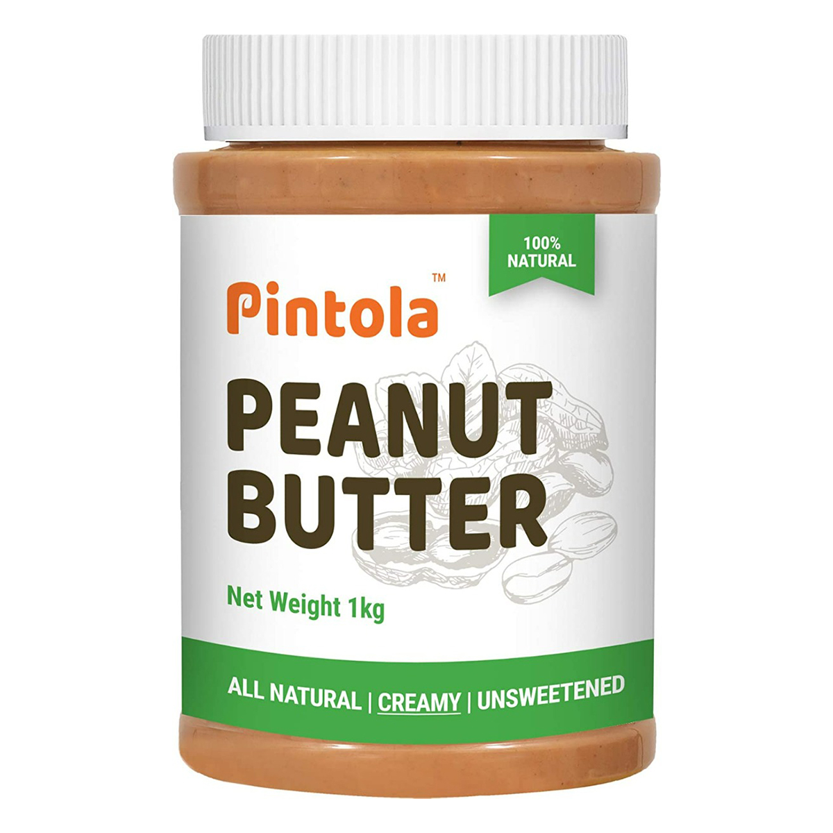 Pintola All Natural Crunchy Peanut Butter, 1 kg, Pack of 1 Pintola All Natural Crunchy Peanut Butter, 1 kg, Pack of 1