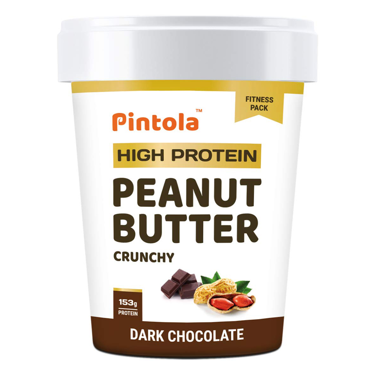 Pintola High Protein Dark Chocolate Crunchy Peanut Butter, 510 gm, Pack of 1 Pintola High Protein Dark Chocolate Crunchy Peanut Butter, 510 gm, Pack of 1