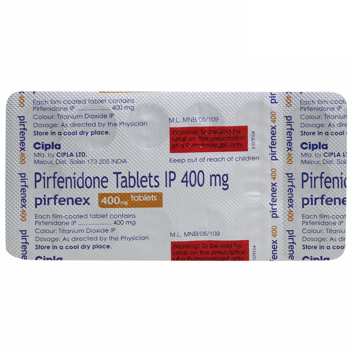 Pirfenex 400 mg Tablet 15's, Pack of 15 TABLETS Pirfenex 400 mg Tablet 15's, Pack of 15 TABLETS