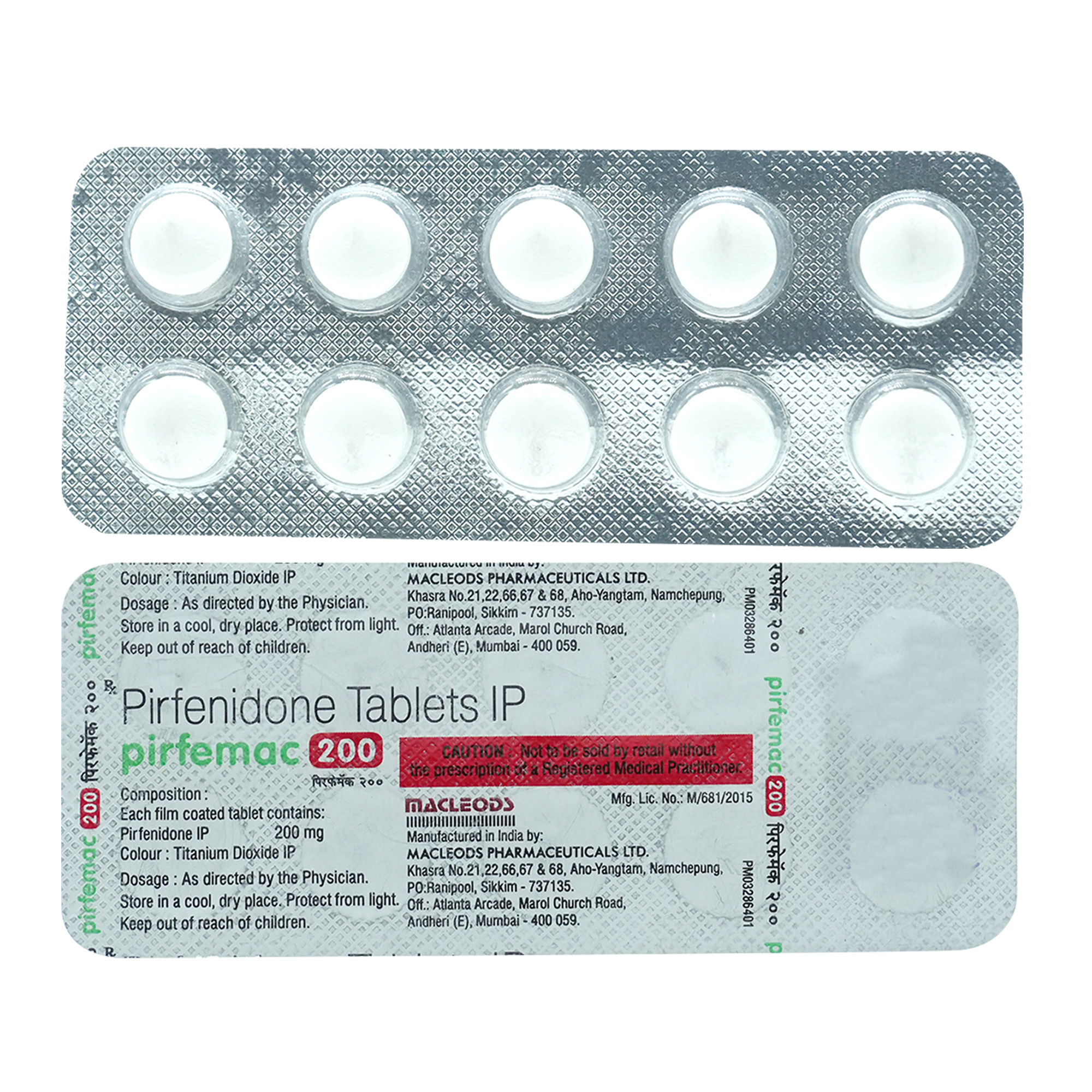 Pirfemac 200mg Tablet 10's, Pack of 10 TABLETS Pirfemac 200mg Tablet 10's, Pack of 10 TABLETS