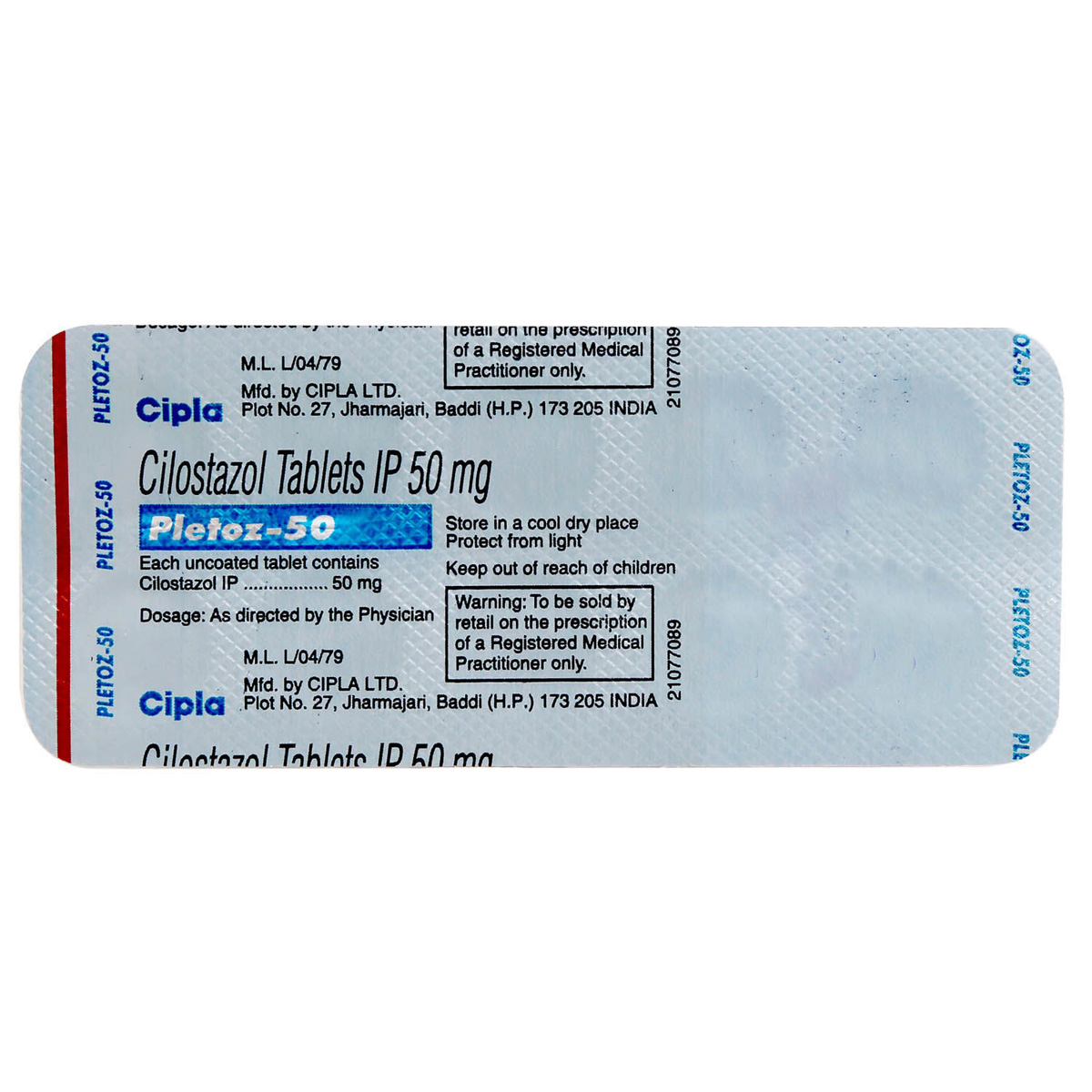 Pletoz 50 Tablet 10's, Pack of 10 TABLETS Pletoz 50 Tablet 10's, Pack of 10 TABLETS