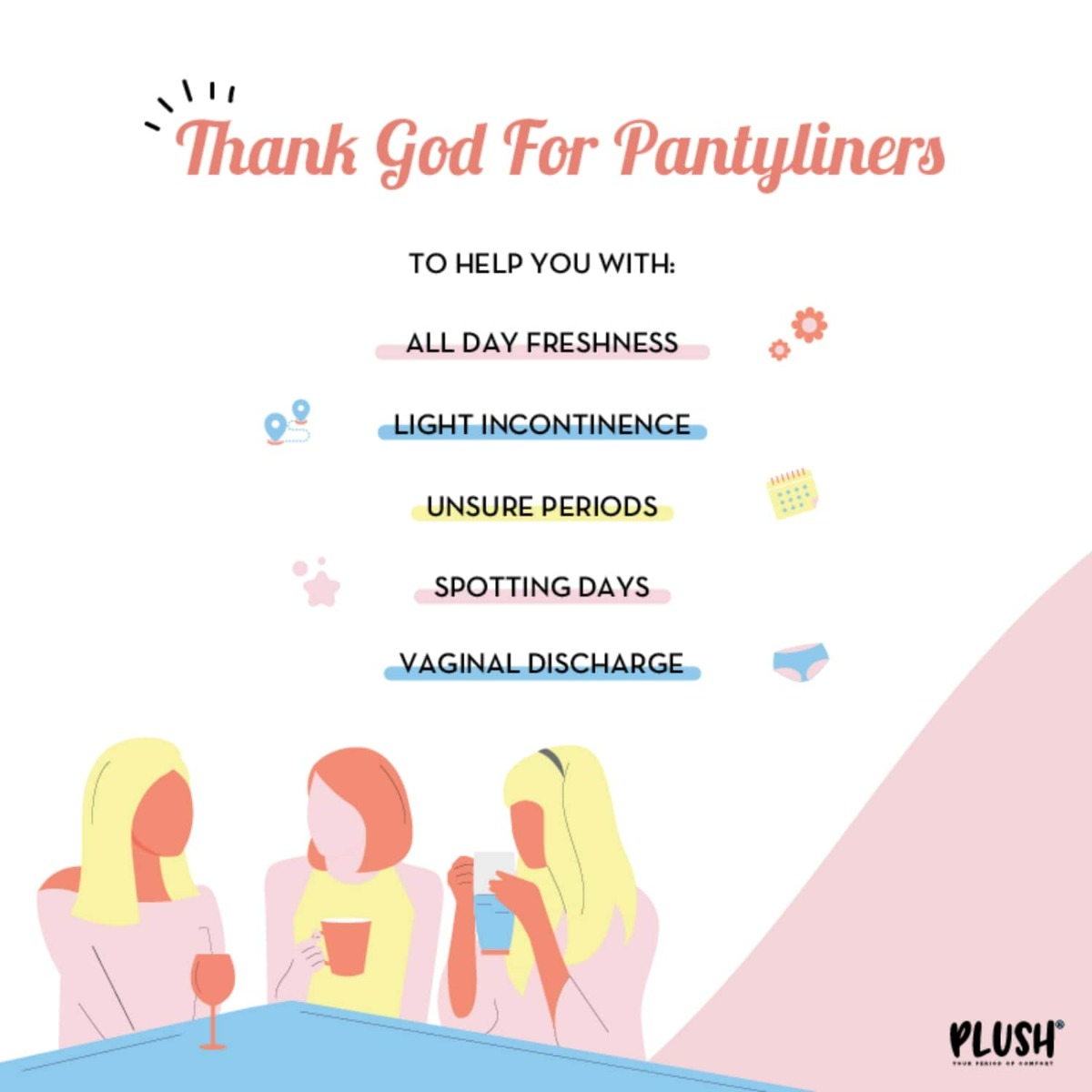 Plush 100% Pure US Cotton Daily Panty Liners, 20 Count, Pack of 1 Plush 100% Pure US Cotton Daily Panty Liners, 20 Count, Pack of 1