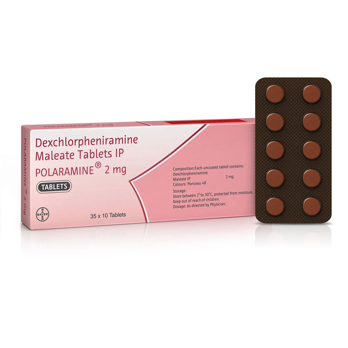 Polaramine 2 mg Tablet 10's, Pack of 10 TABLETS Polaramine 2 mg Tablet 10's, Pack of 10 TABLETS