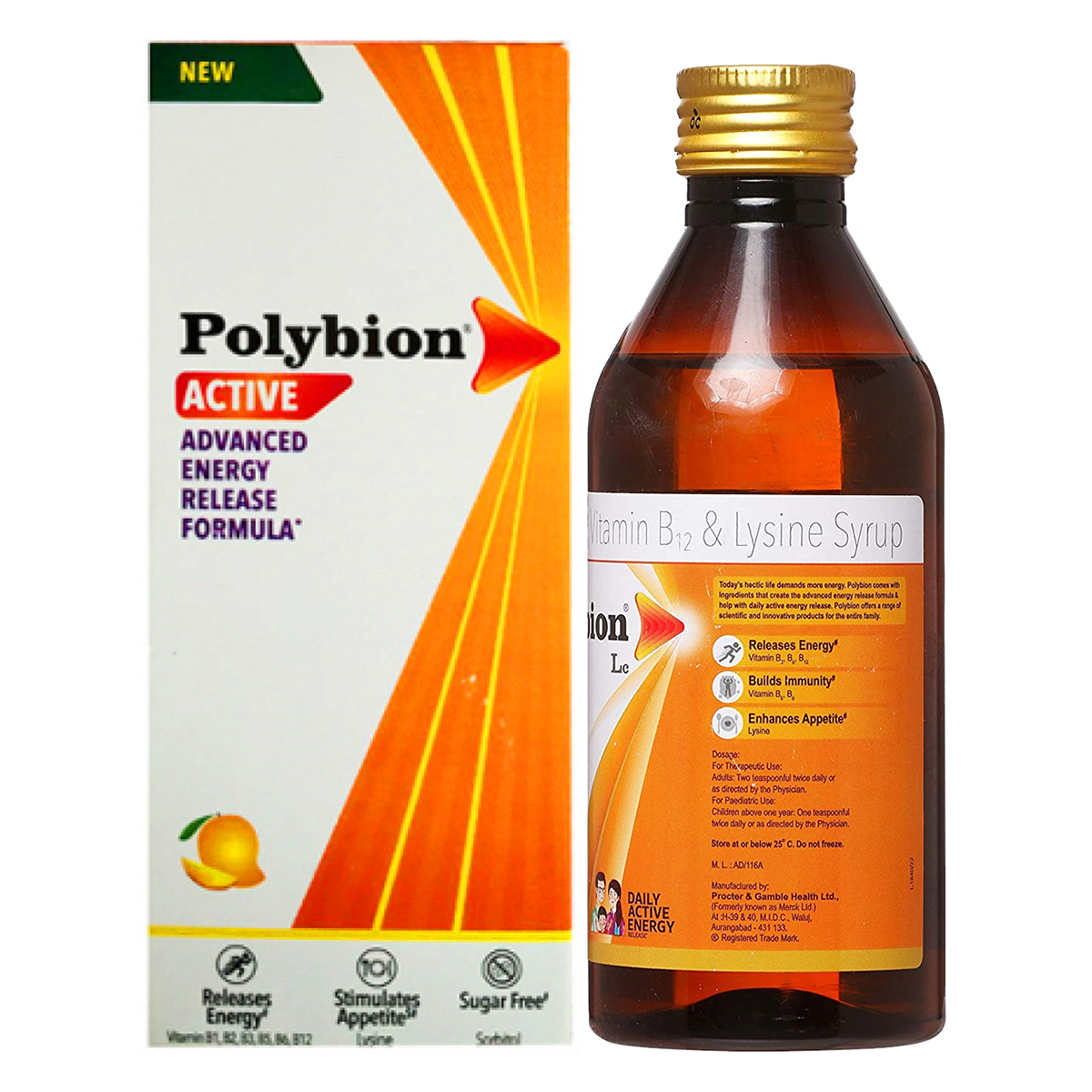 Buy Polybion Active Sugar Free New Syrup 250 ml Online