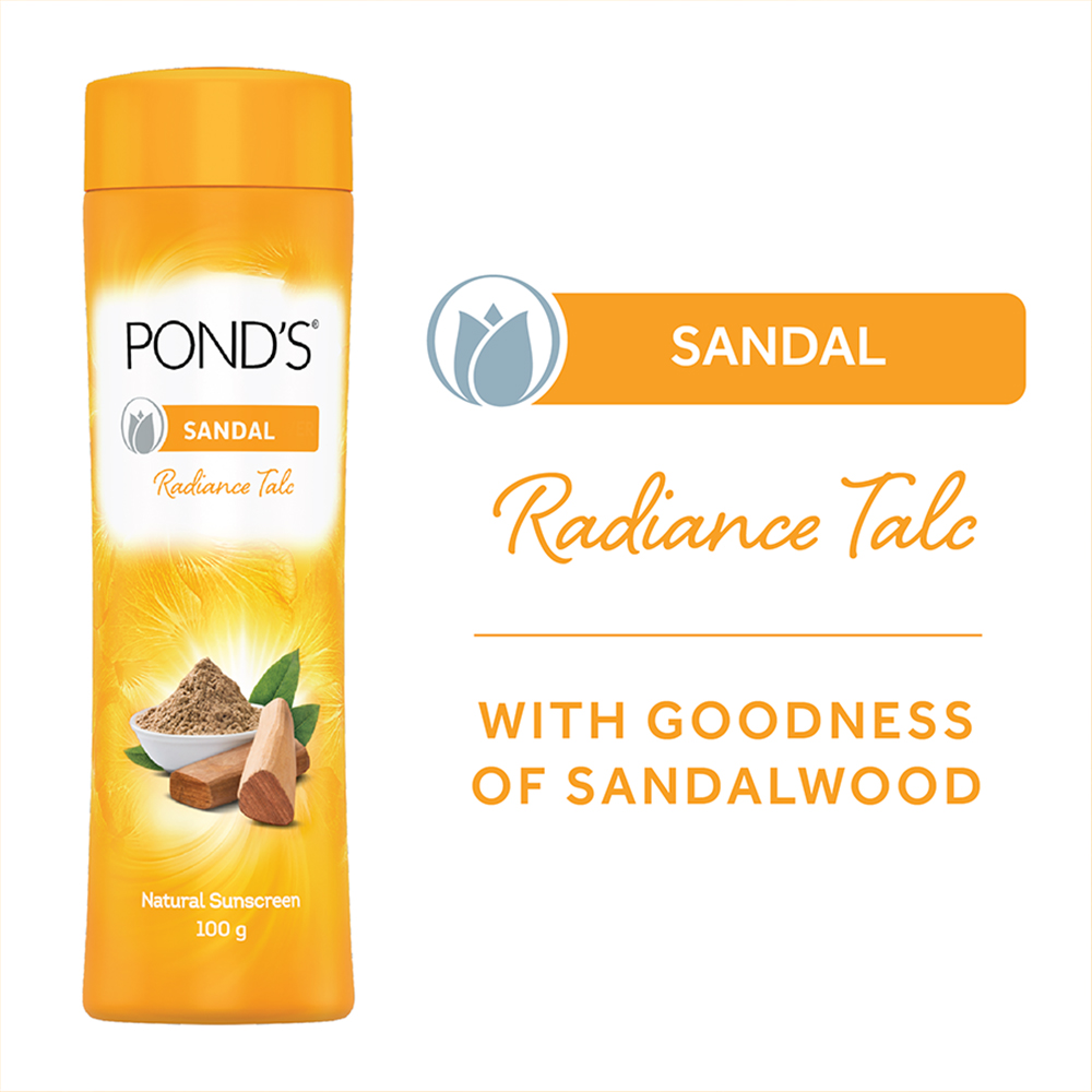 Ponds Sandal Radiance Talc Powder, 300 gm, Pack of 1