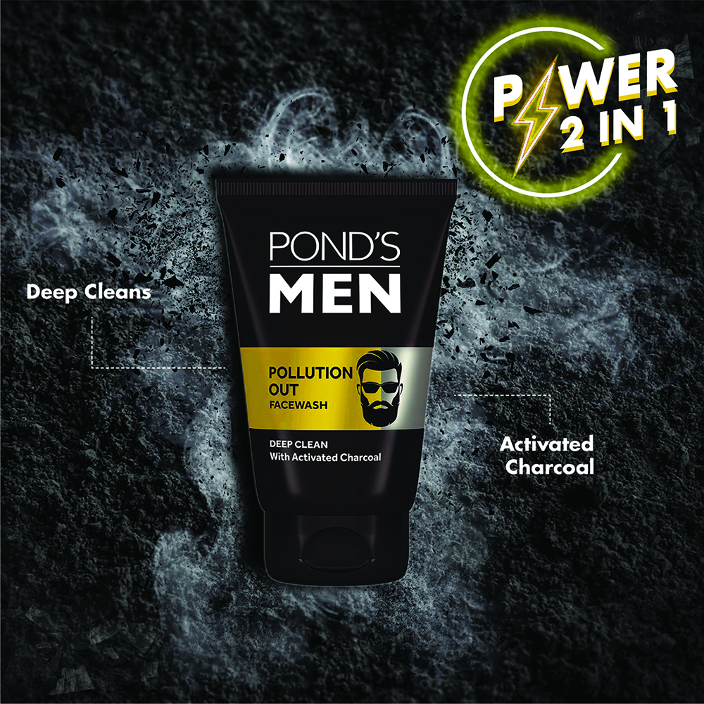 Pond's Men Pollution Out Face Wash 100 gm | With Activated Charcoal | Removes Pollutant & Dirt | Deeply Cleanses Skin | For Men Only, Pack of 1 Pond's Men Pollution Out Face Wash 100 gm | With Activated Charcoal | Removes Pollutant & Dirt | Deeply Cleanses Skin | For Men Only, Pack of 1