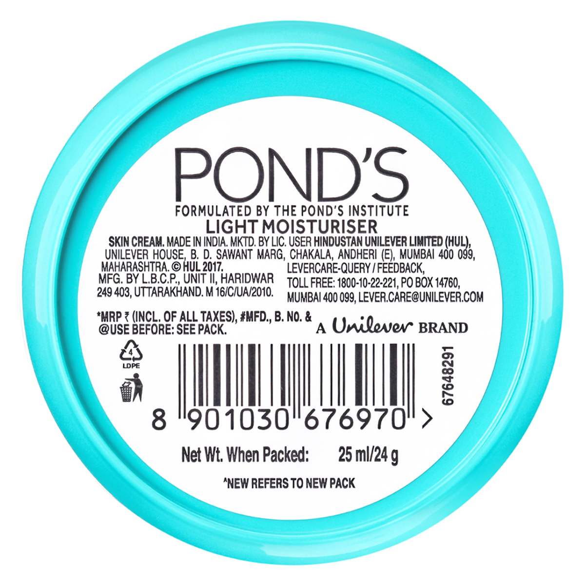 Pond's Light Moisturiser 25 ml | With Vitamin E & Glycerin | For Soft Glowing Skin | Non Oily & Non Sticky Finish | Lightweight Formula | Suitable For All Season, Pack of 1 Pond's Light Moisturiser 25 ml | With Vitamin E & Glycerin | For Soft Glowing Skin | Non Oily & Non Sticky Finish | Lightweight Formula | Suitable For All Season, Pack of 1
