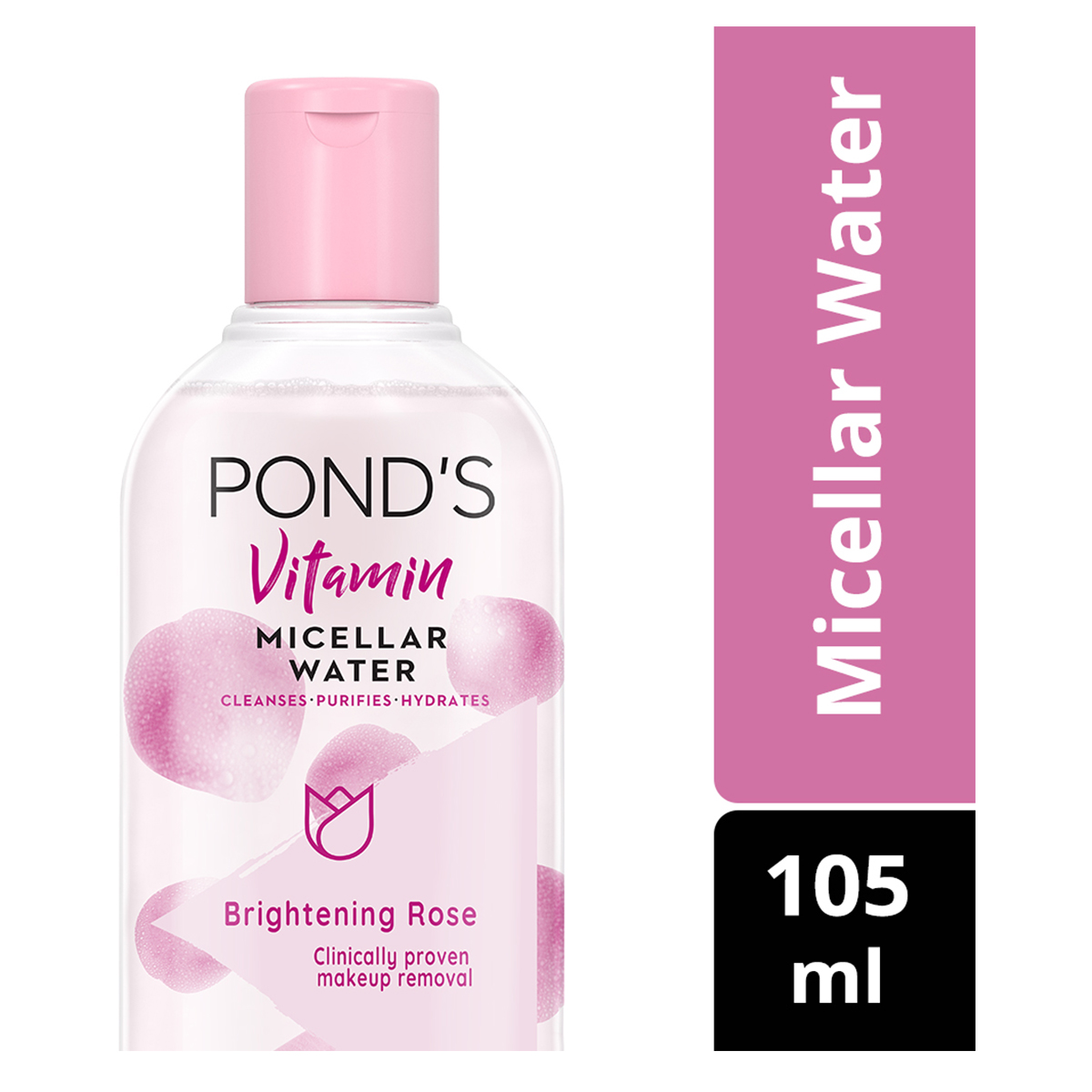 Pond's Vitamin Brightening Rose Micellar Water, 105 ml, Pack of 1 Pond's Vitamin Brightening Rose Micellar Water, 105 ml, Pack of 1