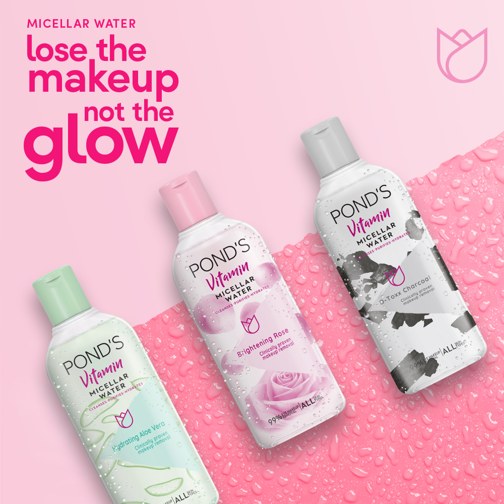 Pond's Vitamin Brightening Rose Micellar Water, 105 ml, Pack of 1 Pond's Vitamin Brightening Rose Micellar Water, 105 ml, Pack of 1