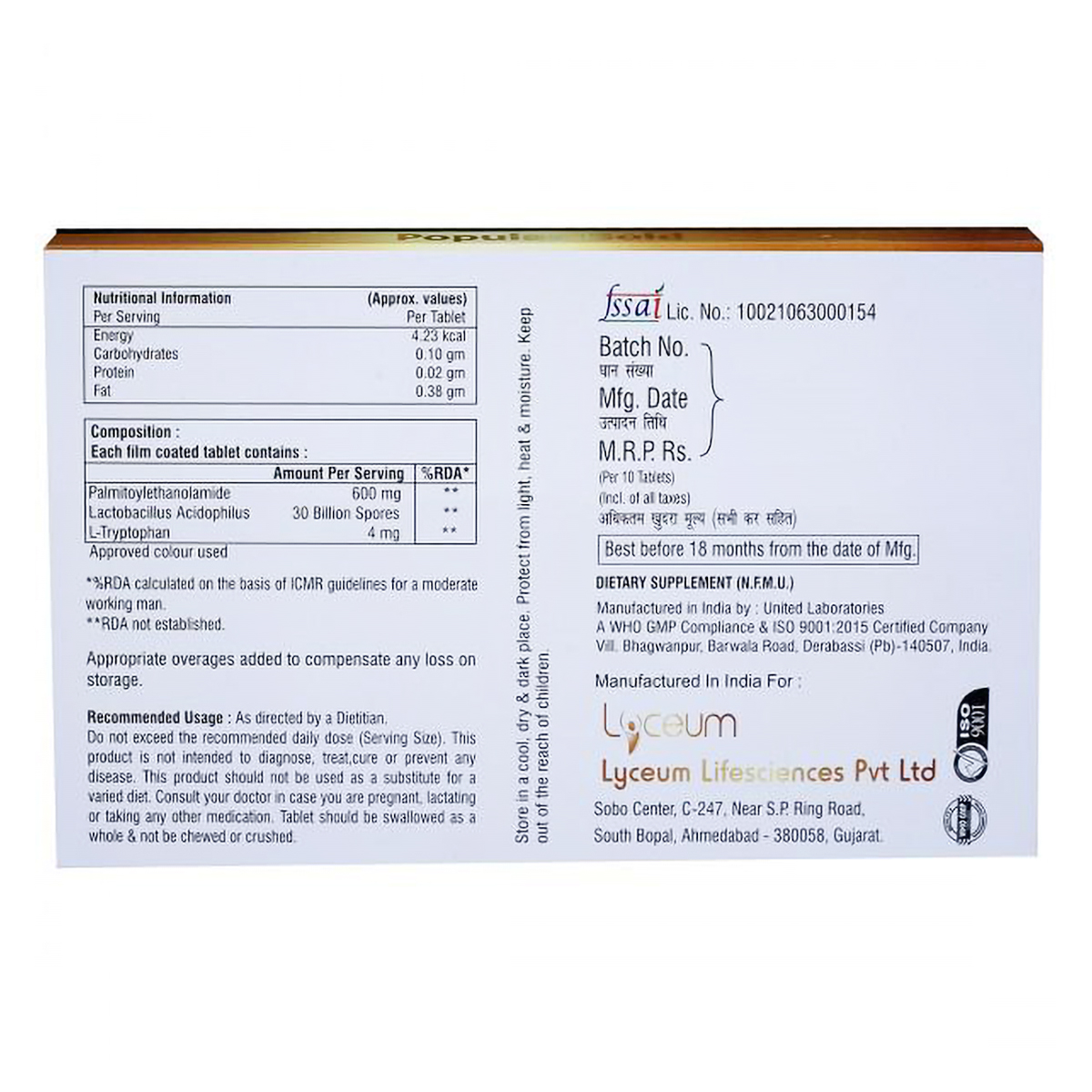 Populas Gold Tablet 10's, Pack of 10 Populas Gold Tablet 10's, Pack of 10