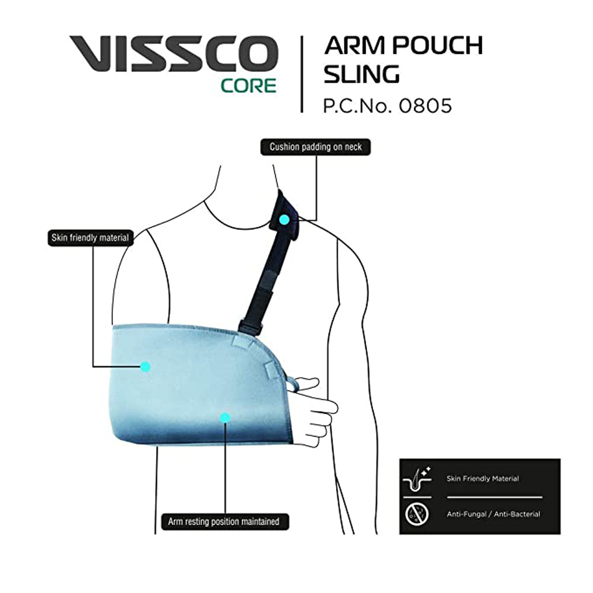 Visco Pouch Arm Sling Small, 1 Count, Pack of 1 Visco Pouch Arm Sling Small, 1 Count, Pack of 1