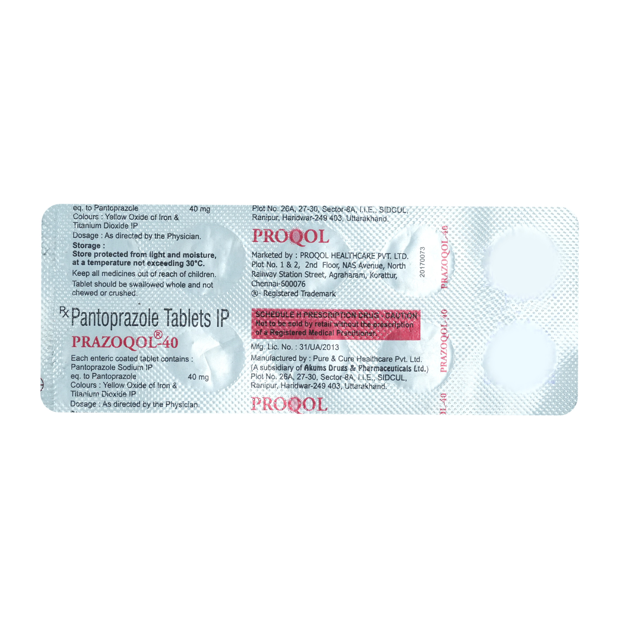 Prazoqol 40 mg Tablet 10's, Pack of 10 TabletS Prazoqol 40 mg Tablet 10's, Pack of 10 TabletS