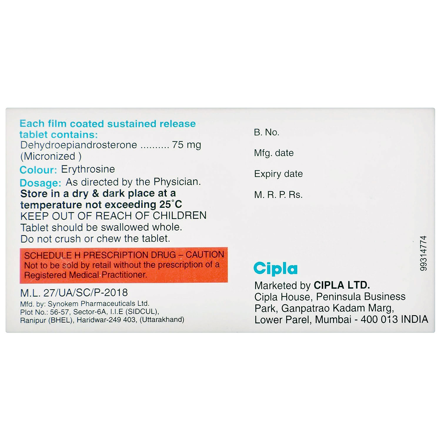 Prastova SR Tablet 7's, Pack of 7 TabletS Prastova SR Tablet 7's, Pack of 7 TabletS