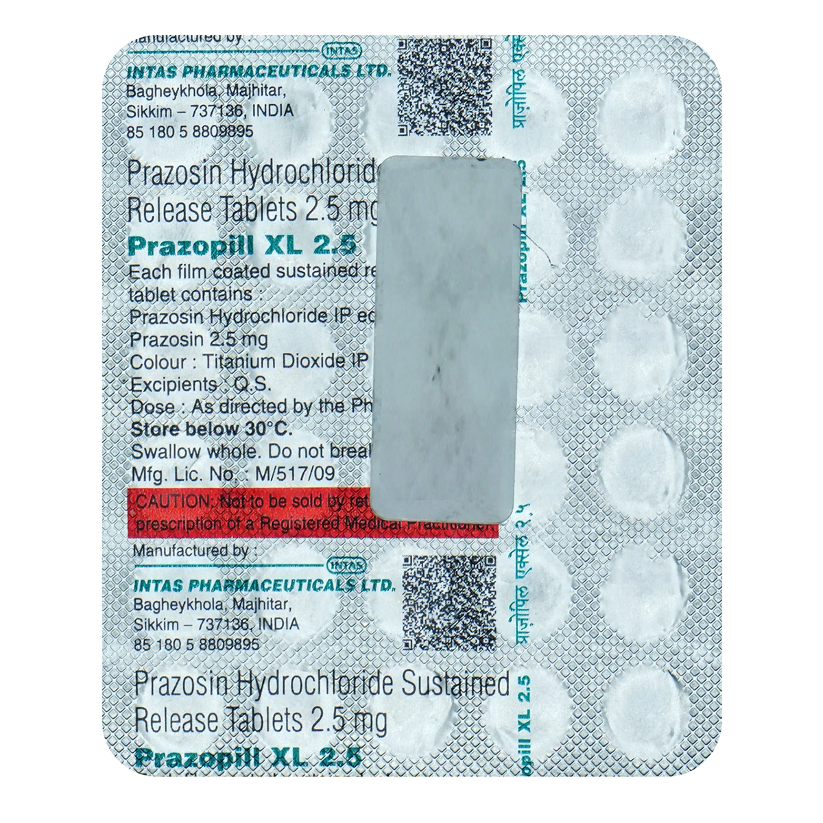 Prazopill XL 2.5 Tablet 30's, Pack of 30 TABLETS Prazopill XL 2.5 Tablet 30's, Pack of 30 TABLETS