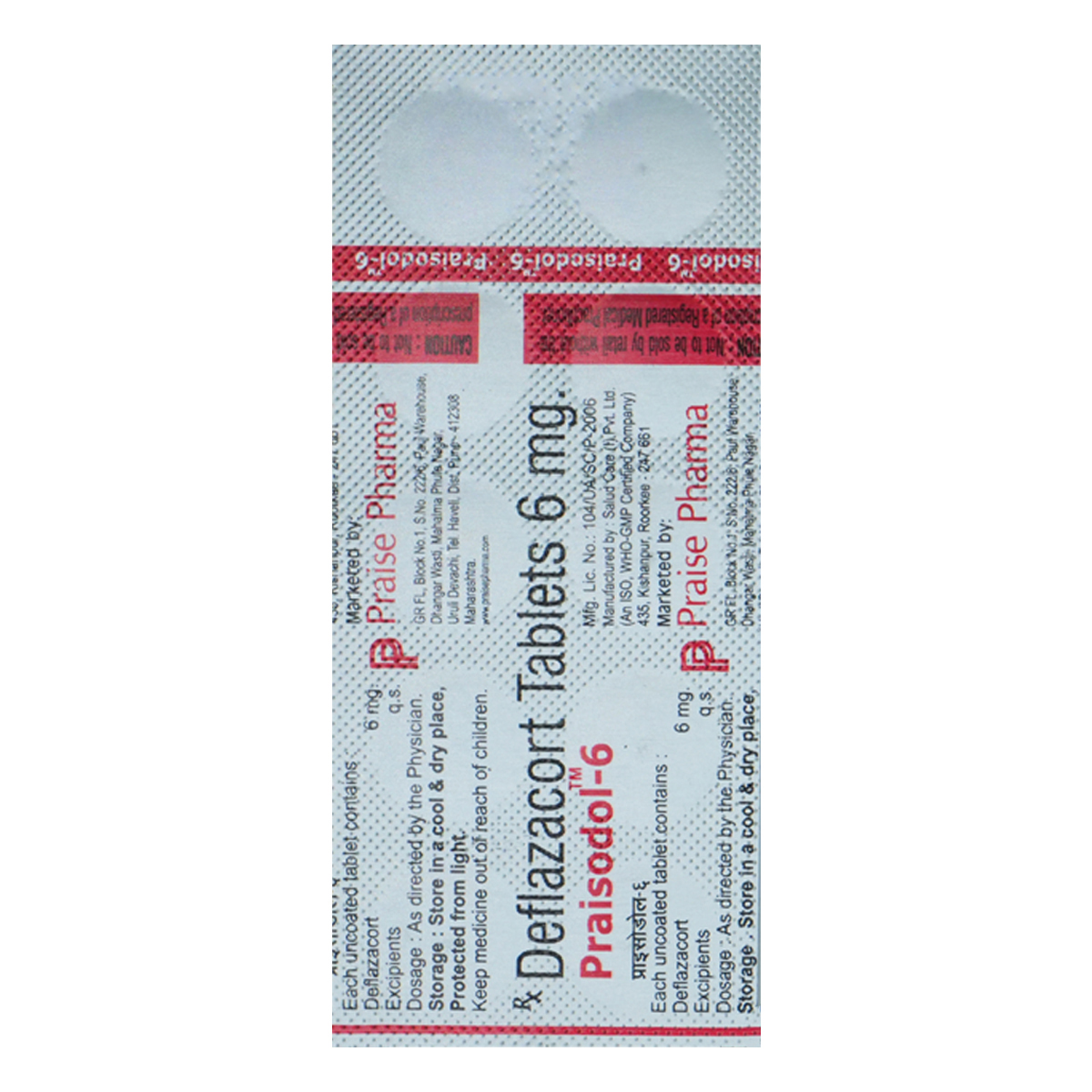 Praisodol-6 Tablet 10's, Pack of 10 TabletS Praisodol-6 Tablet 10's, Pack of 10 TabletS