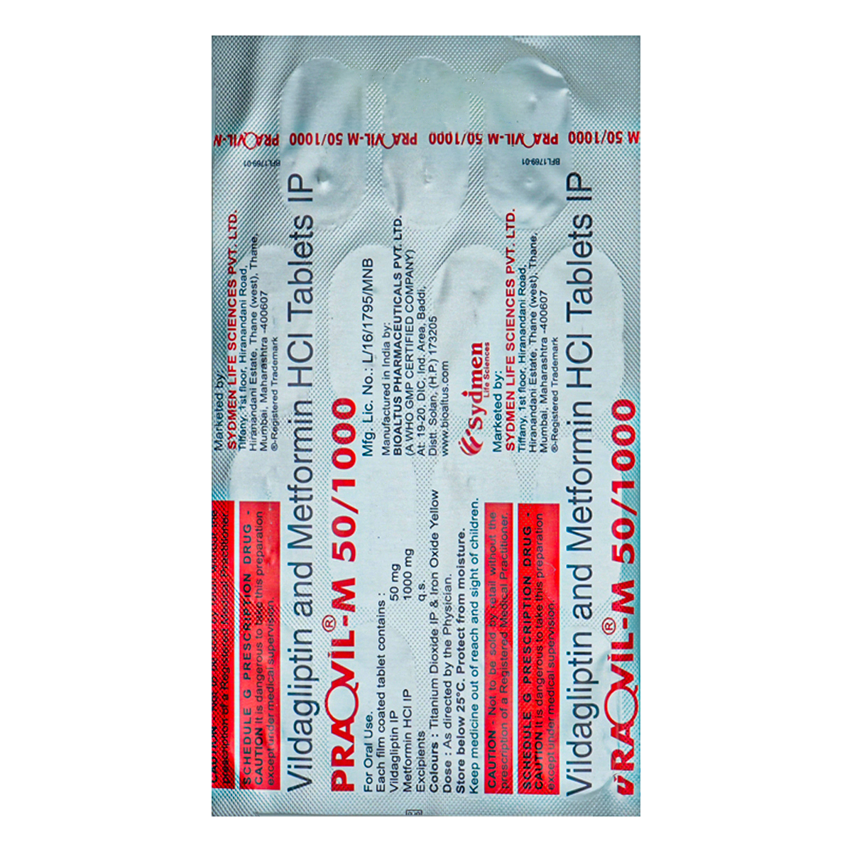 Praqvil M-50/1000 Tablet 15's Praqvil M-50/1000 Tablet 15's