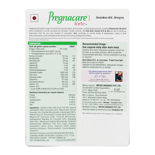 Pregnacare Forte Plus Capsule 15's, Pack of 15 Pregnacare Forte Plus Capsule 15's, Pack of 15